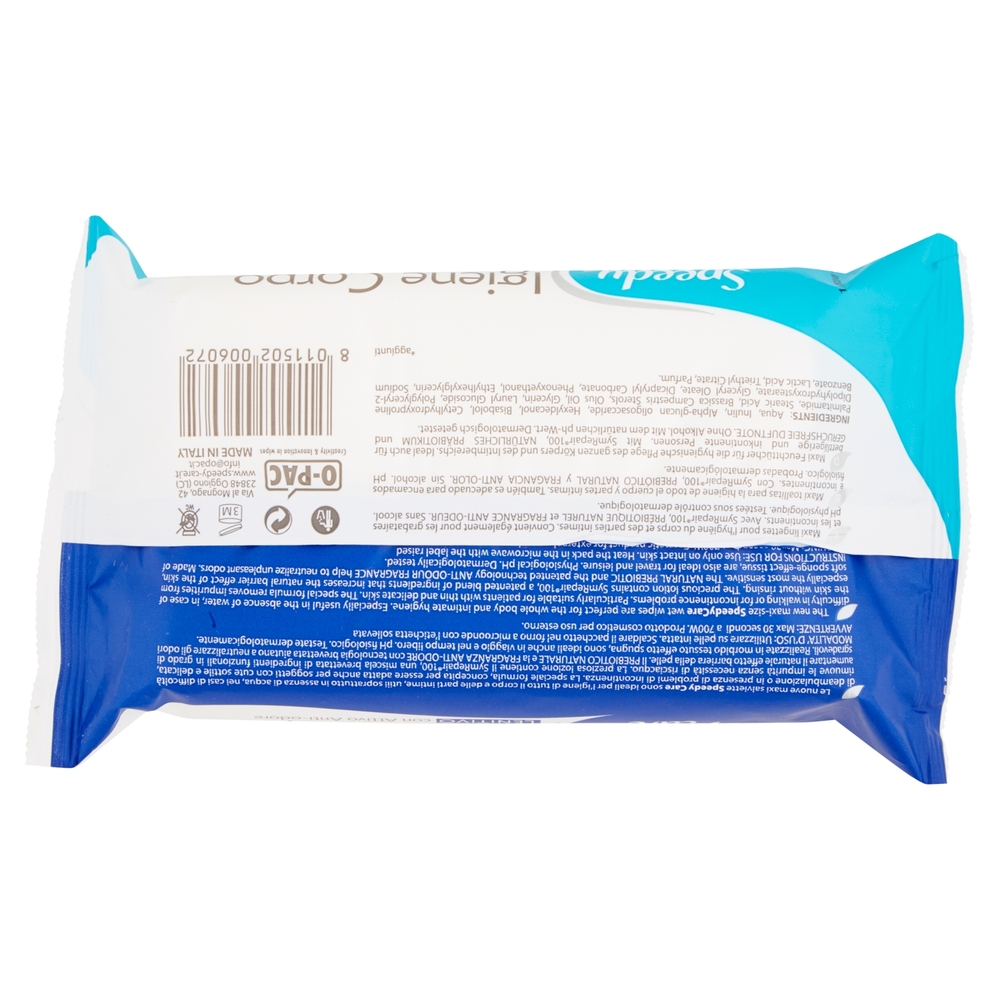 Speedy care Igiene Corpo Lenitivo con Attivo Anti-Odore 24 pz